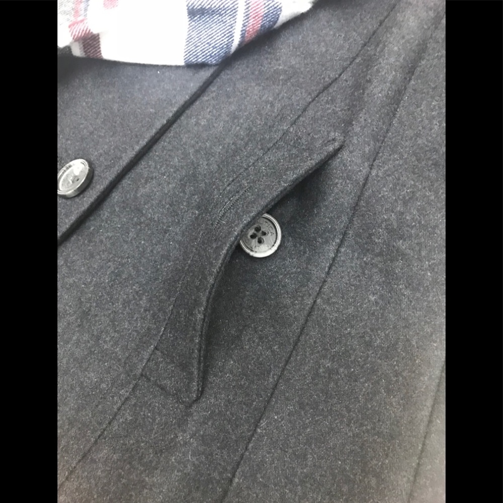 NWT,Nautica  wool blend pea coat charcoal/black - Picture 8 of 10